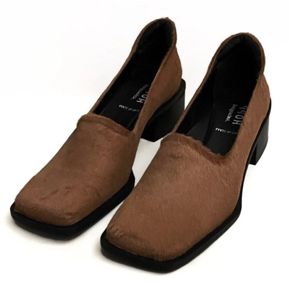 Elegant Brown Block Heel Shoes